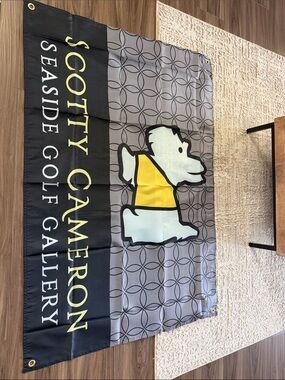 Scotty Cameron Black, Yellow & Light Blue Dog Logo Banner